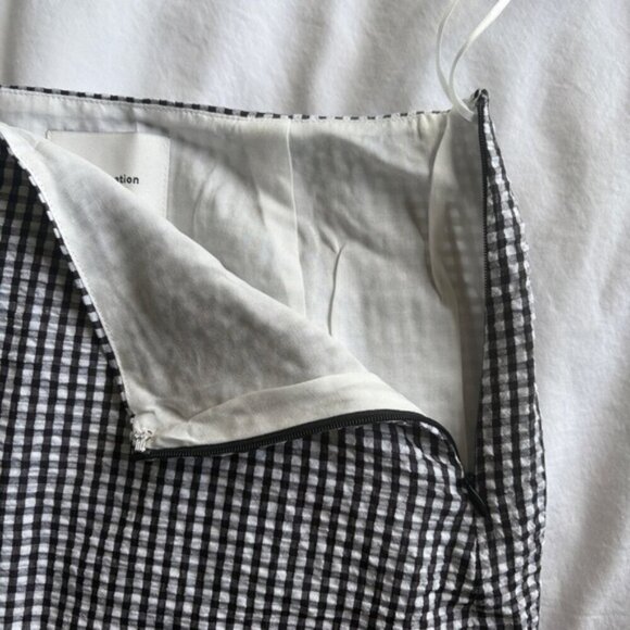 NEW Reformation Mika Two Piece Skirt Set Black White Check Gingham | US 2 UK 6 - Picture 12 of 13